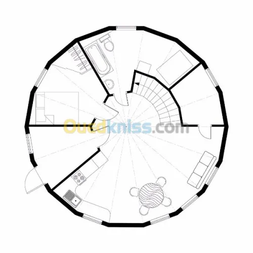 Maison en Sphère a bois massif