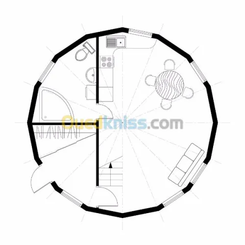 Maison en Sphère a bois massif