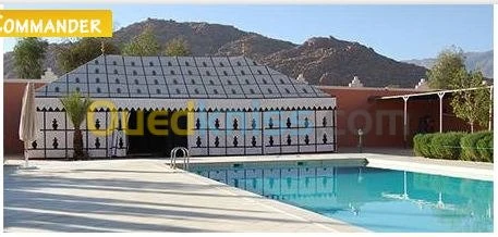 Tente exterieur terrasse piscine  