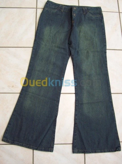 lot pantalons jeans patte d'éléphant 