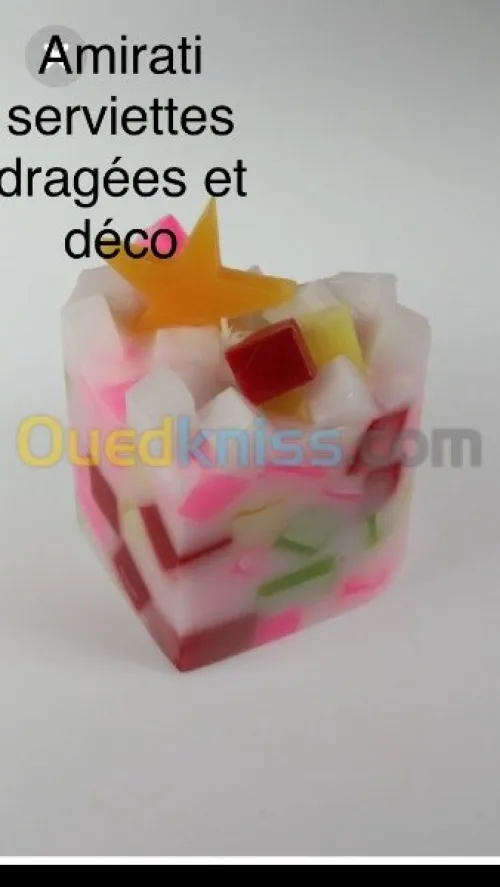 Pliage des serviettes dragées bougies 