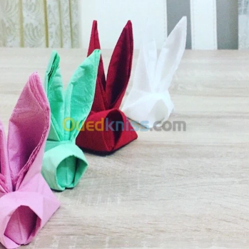 Pliage des serviettes dragées bougies 