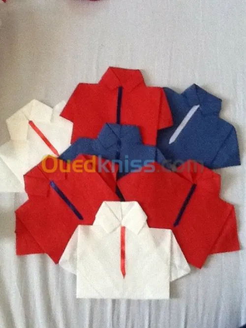 Pliage des serviettes dragées bougies 