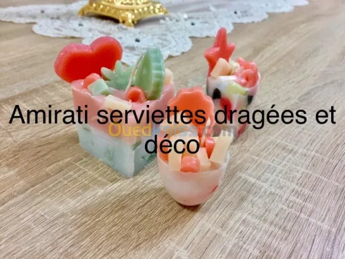 Pliage des serviettes dragées bougies 