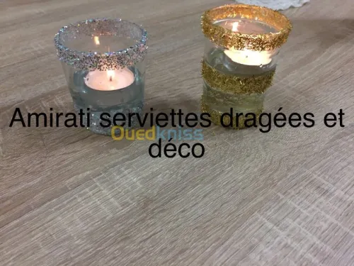 Pliage serviettes confection dragées 
