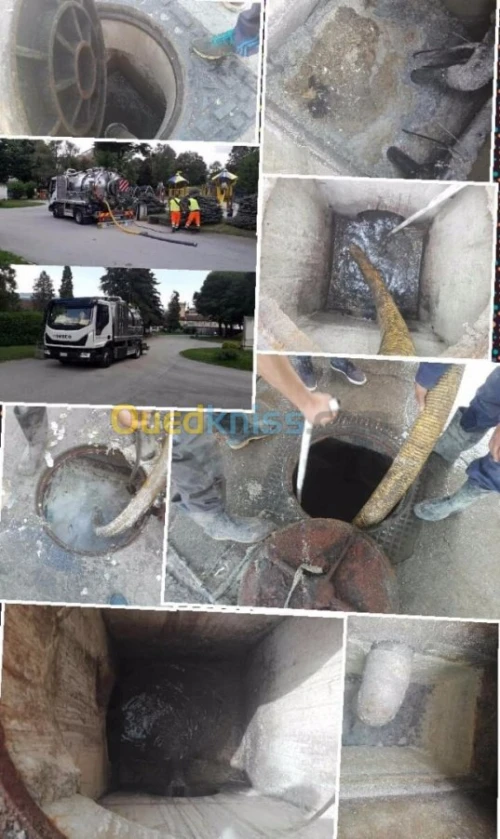Camion hydrocureur Débouchag canalisation 