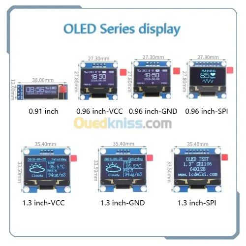 Ecran Oled Arduino 0.91/0.96/1.3/1.54/2.4/2.8