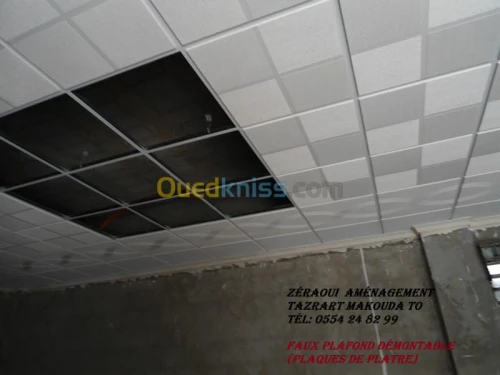 BA13,Plafond démontable, PVC, Peinture