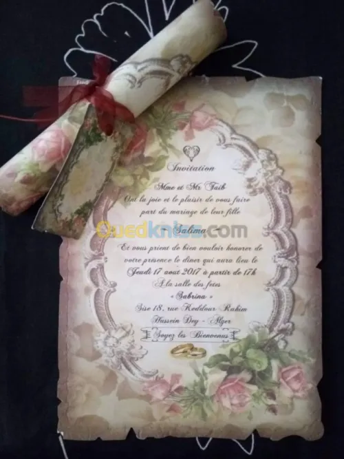Cartes d'invitation mariage/faire part