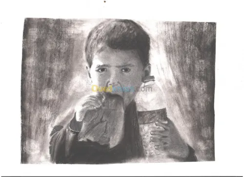 portrait dessins avec fusain 