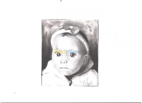 portrait dessins avec fusain 