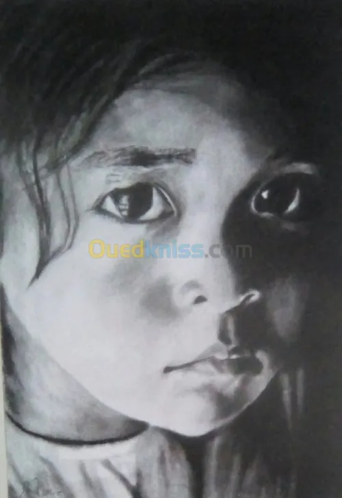 portrait dessins avec fusain 