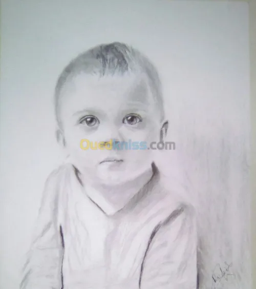 portrait dessins avec fusain 