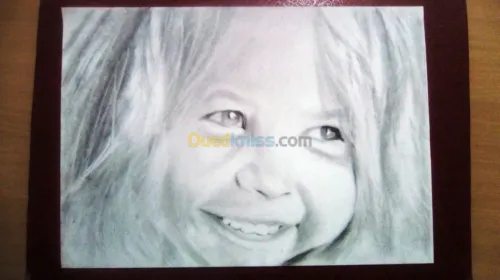 portrait dessins avec fusain 