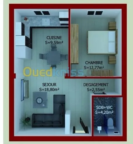 Vente Appartement F4 Tipaza Khemisti