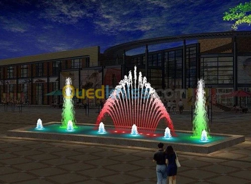 réalisation de fontaine et jet d'eau moderne