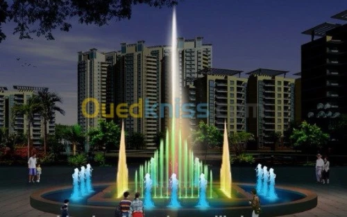 réalisation de fontaine et jet d'eau moderne