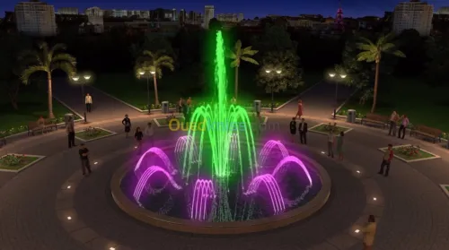réalisation de fontaine et jet d'eau moderne