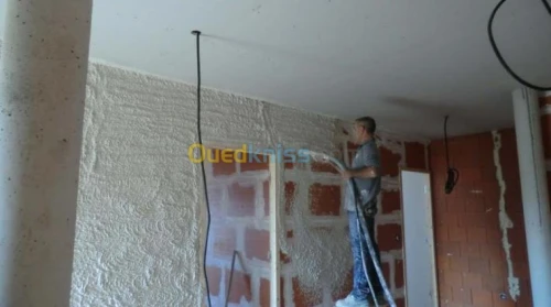 platre projete  et monocouche