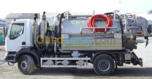 Camion hydrocureur  Débouchag canalisation 