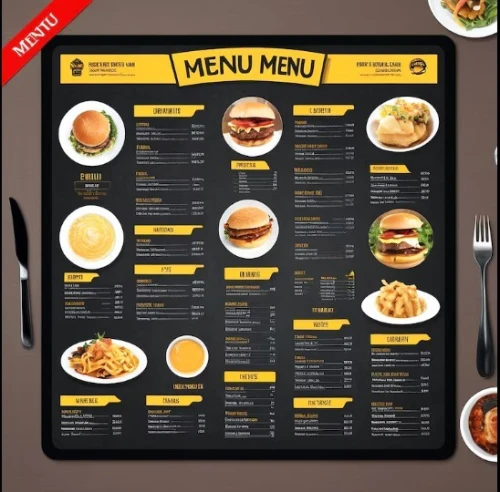 Design de menu pour Restaurant/Fast-food/Snack