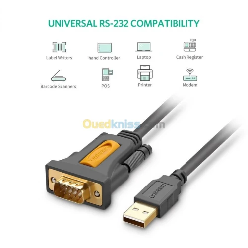 Ugreen USB Vers RS232 Port COM Série PDA 9 DB9 Pin RS-232 Mâle ( 1m ) ( 2m ) ( 3m ) 