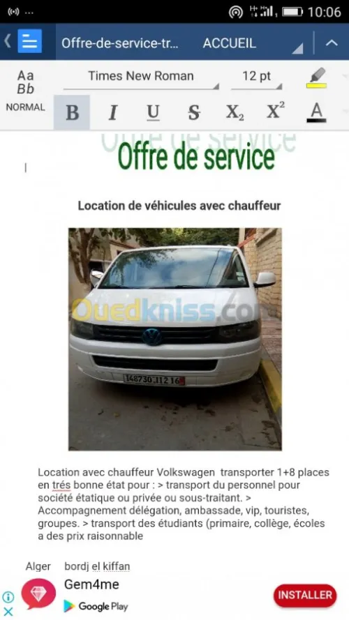 Location vehicules