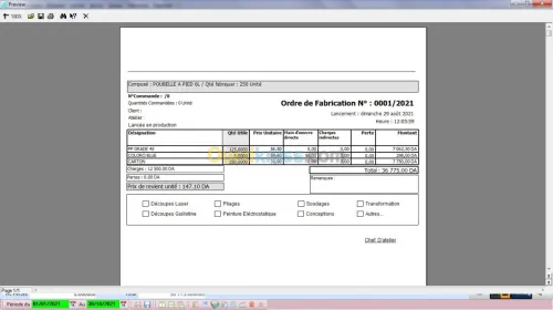 Gestion de production pour Usines