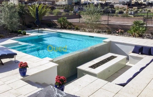  réalisation de piscine naturelle et miroir  تصميم وإنشاء حمامات السباحة