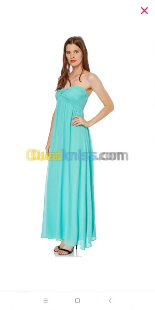 Robe bustier longue vert tiffany neuve