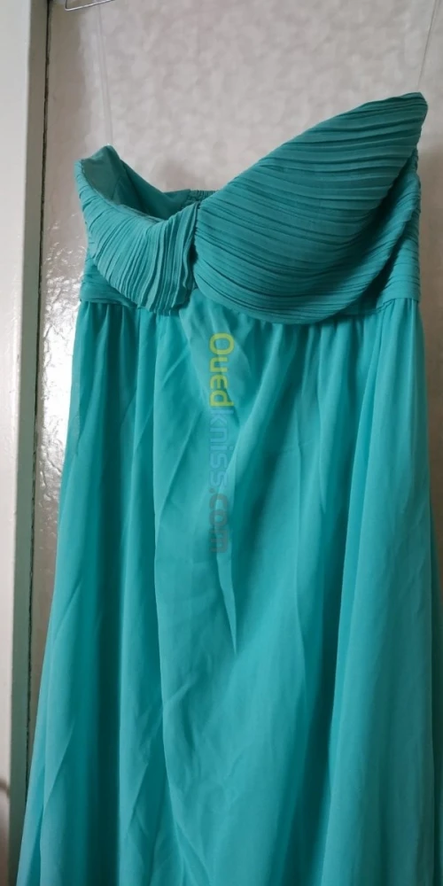 Robe bustier longue vert tiffany neuve