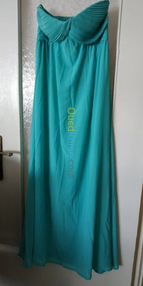 Robe bustier longue vert tiffany neuve