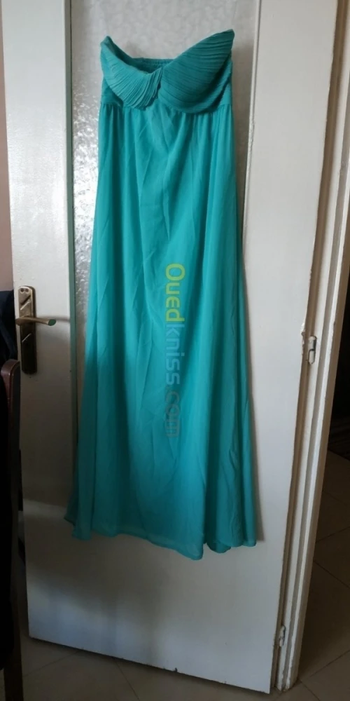 Robe bustier longue vert tiffany neuve