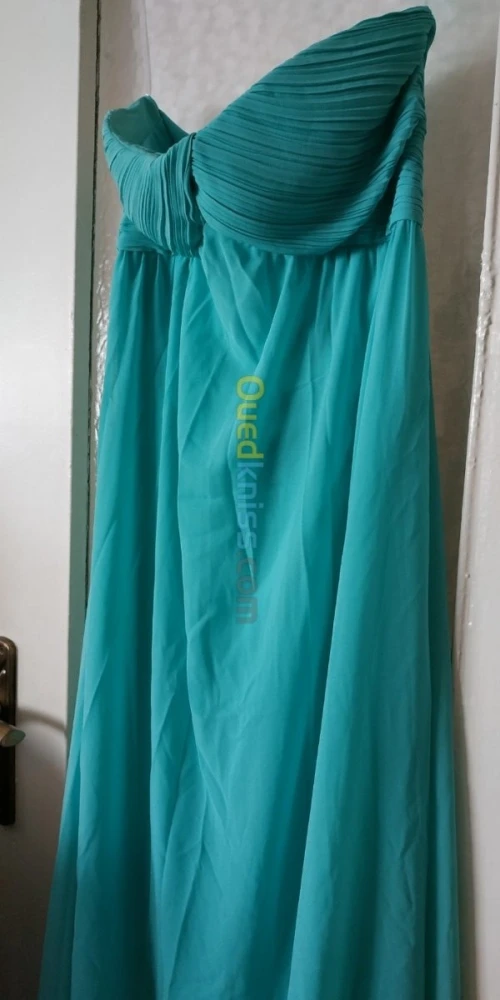 Robe bustier longue vert tiffany neuve