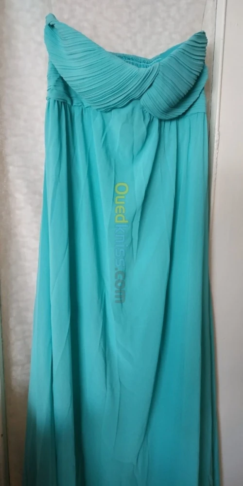 Robe bustier longue vert tiffany neuve