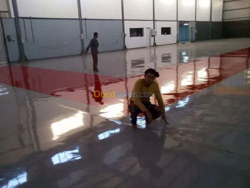 Coulage et finition la rizine epoxyi