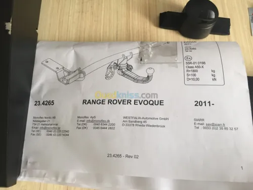 Attelage Westfalia Range Rover Evoque