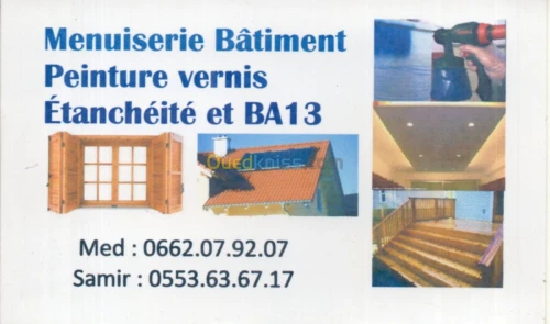 menuiserie bàtiment peinture vernis 