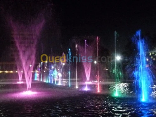 تصميم وإنشاء النوافير والشلالات, conception et réalisation de jet d'eau et fontaine 