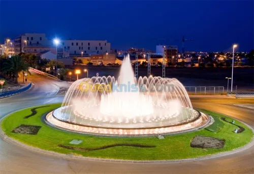 تصميم وإنشاء النوافير والشلالات, conception et réalisation de jet d'eau et fontaine 