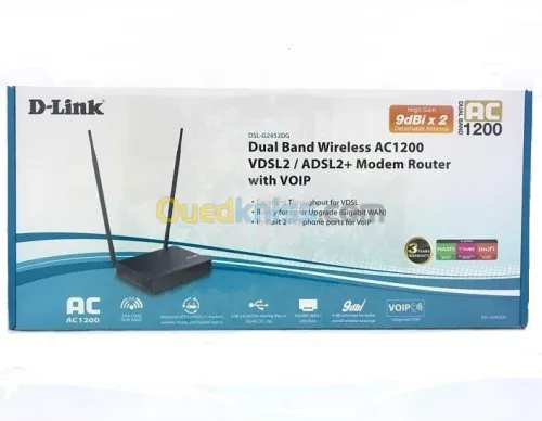 D-link Modem AC1200 9 Dbi DSL-G2452DG - VDSL2 / ADSL2 - Dual Band - 