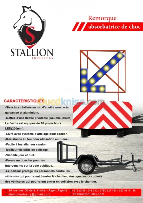 remorque de signalisation balisage 