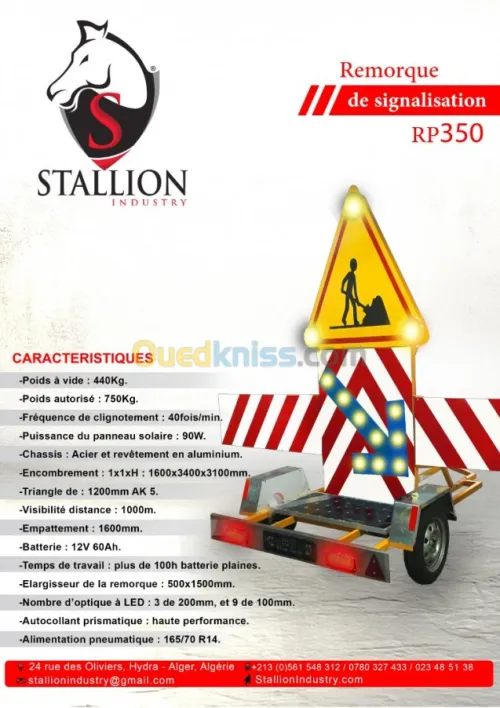 remorque de signalisation balisage 