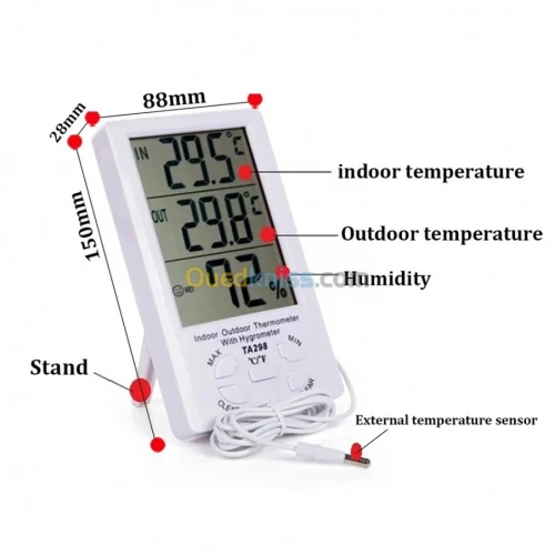 Thermomètre Hygromètre Numérique LCD