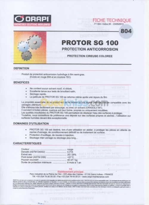 ORAPI PROTOR SG 100 PROTECTION ANTICOR