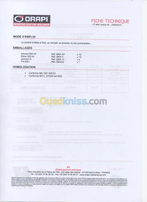 ORAPI PROTOR SG 100 PROTECTION ANTICOR