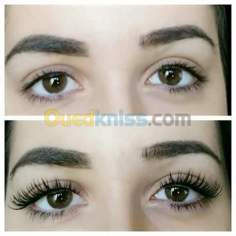 Exrention de cils ,broching, maquillag
