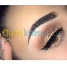 Exrention de cils ,broching, maquillag