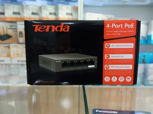 TENDA Switche de bureau Gigabit 5 ports avec 4 ports PoE TEG1105P-4-63W 