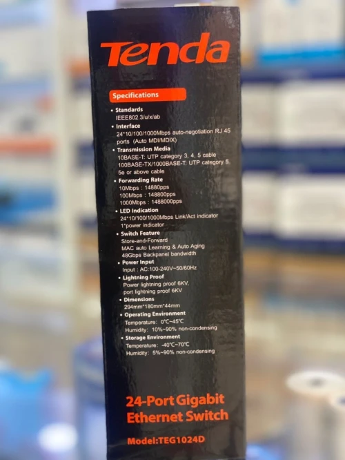 TEG1024D TENDA v7.0 SWITCH ETHERNET GIGABIT à 24 PORTS